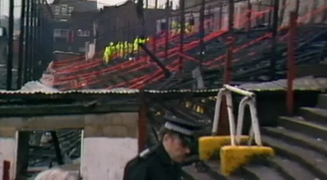 Bradford City stadium after fire