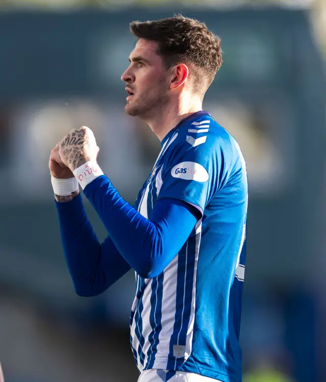 Kyle Lafferty celebrates his goal for Kilmarnock