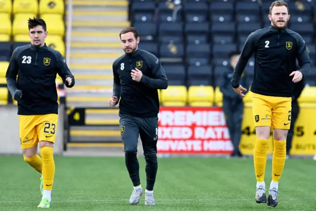 Livingston players warming up