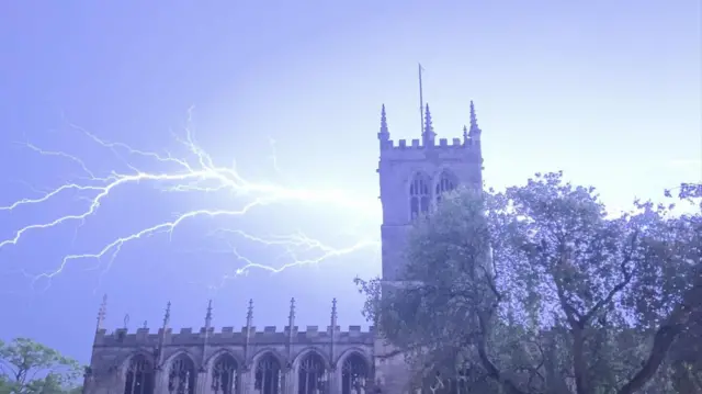 Lightning over Retford, in Nottinghamshire