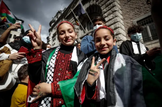 Pro-Palestinian demonstration in Brussels, Belgium (12 May 2021)