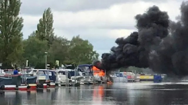 Sawley Marina fire