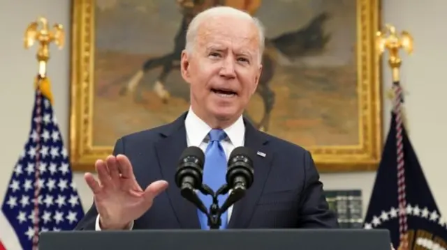 US President Joe Biden speaks at a news conference