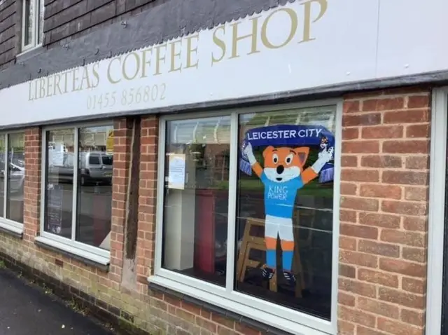 Coffee shop supporting Leicester City