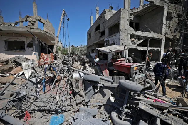 Mangled ruins of damage in Gaza