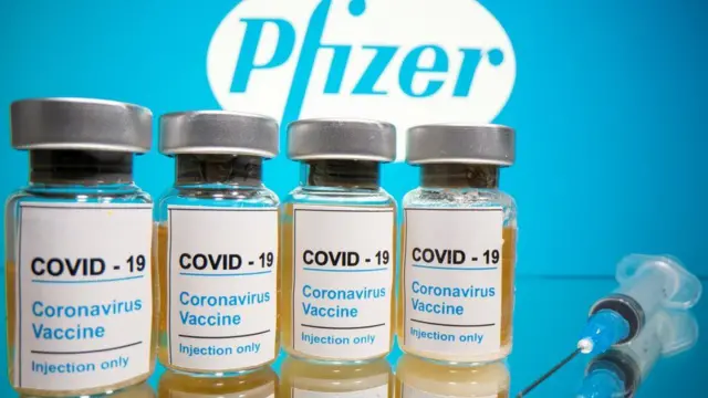 Vials of Pfizer vaccine