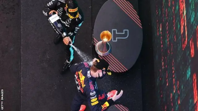 Mercedes team celebrate