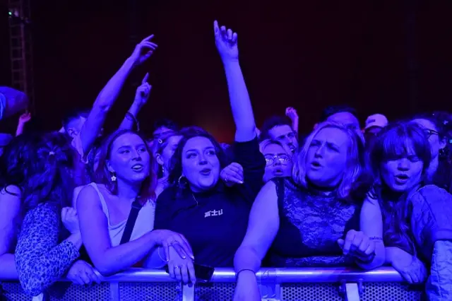 People attend a pilot mass attendance event in Liverpool