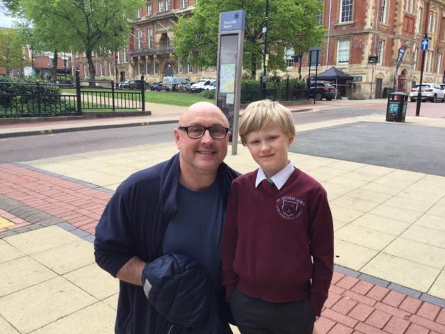 Adrian Waudby with his son Reggie