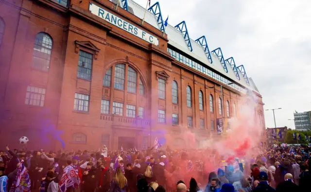 Fans outside Ibrox