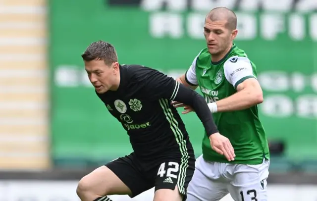 Celtic's Callum McGregor and Hibs' Alex Gogic