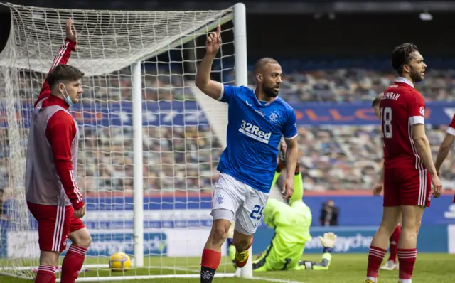 Kemar Roofe celebrates