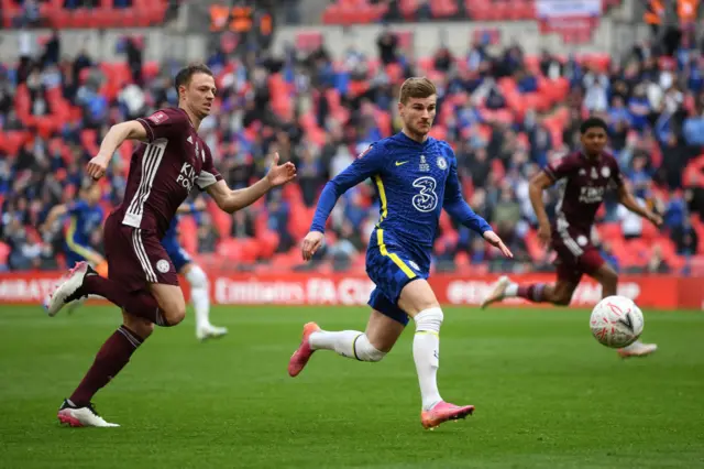 Timo Werner, Chelsea, Leicester, 2021 FA Cup final