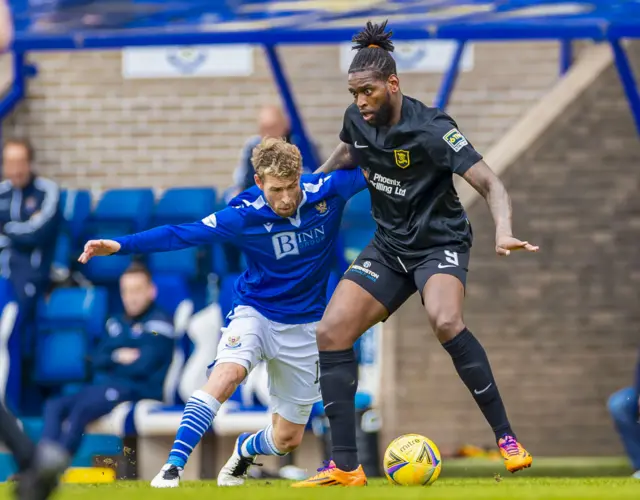 Jay Emmanuel-Thomas controls the ball