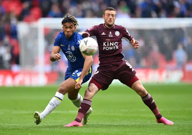 Reece James, Jamie Vardy, Chelsea v Leicester, 2021 FA Cup final