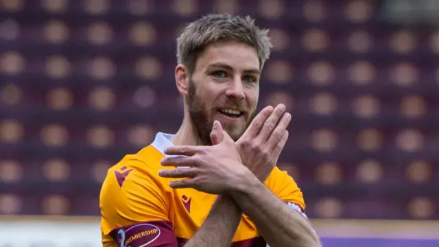 Sam Foley celebrates giving Motherwell an early lead