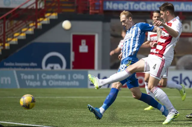 Mitch Pinnock finishes the first of his two goals