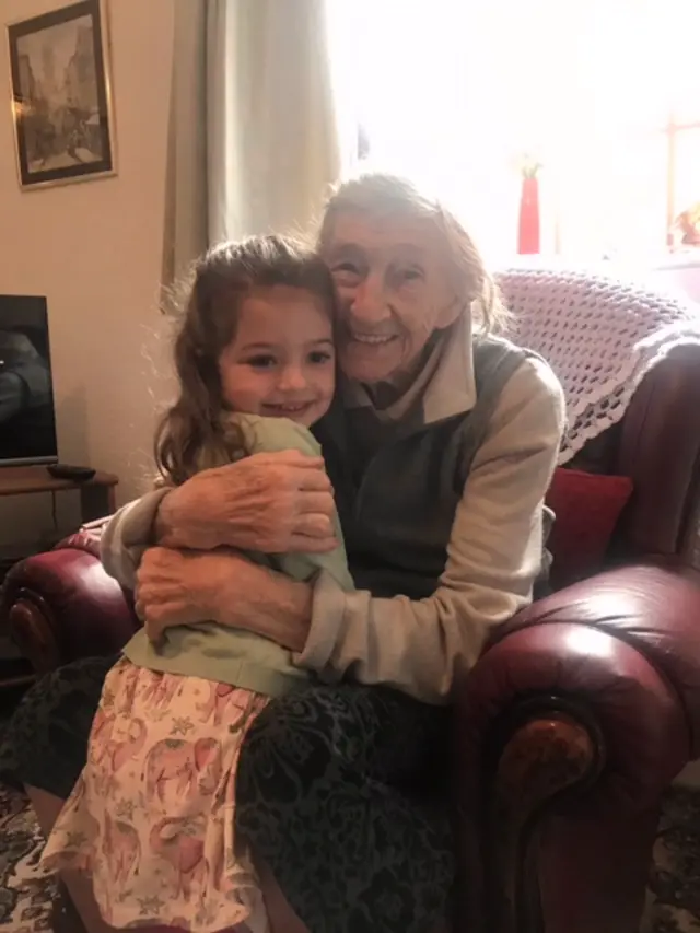 Edna, 90, and Francesca, three