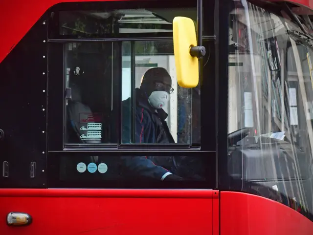 bus driver wearing mask