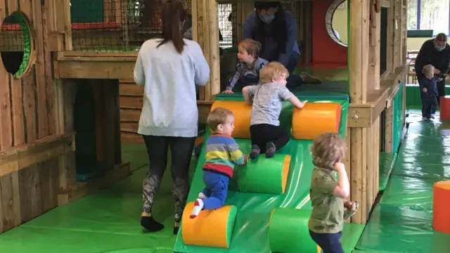 Children in the play area