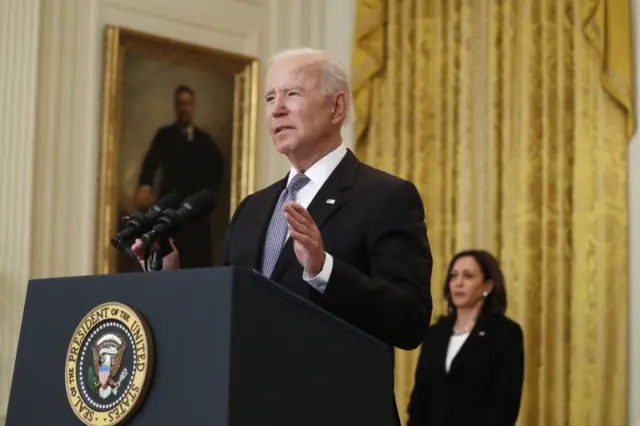 Joe Biden standing at a podium