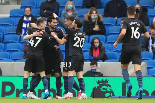 Ilkay Gundogan scores for Man City