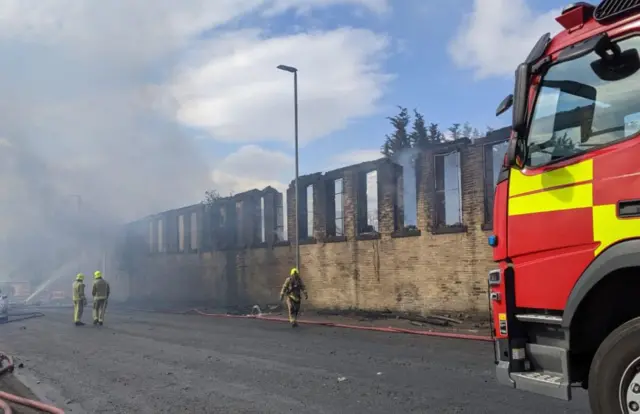 Firefighters at Bradford warehouse blaze