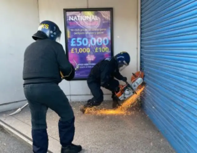 Police enter bingo hall