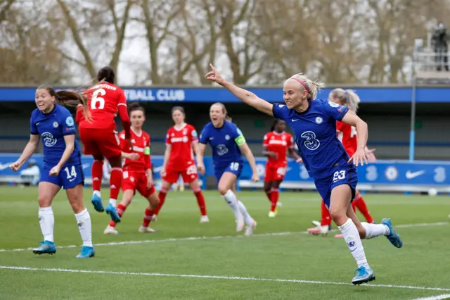 Pernille Harder celebrates