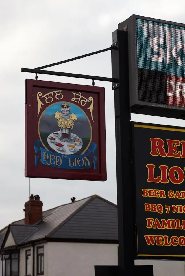 The Red Lion pub sign in West Bromwich