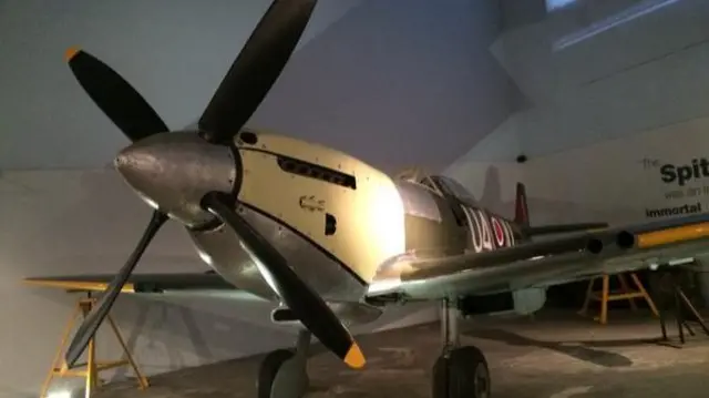 The Spitfire when inside the museum