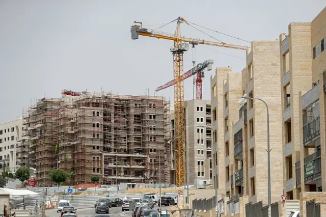 Construction site in on the outskirts of the Ramat Shlomo Jewish settlement in the Israeli-annexed eastern sector of Jerusalem, on May 9, 2021