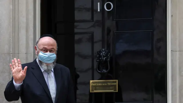 UK Chief Rabbi Ephraim Mirvis at Downing Street today