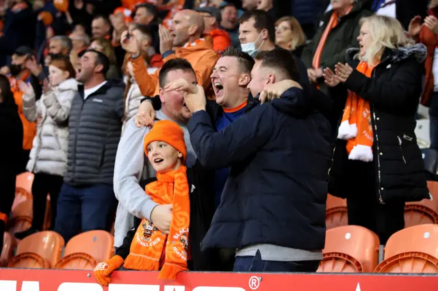 Blackpool fans celebrate