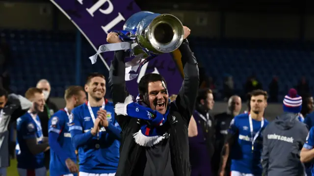 Linfield celebrate another Irish Cup success