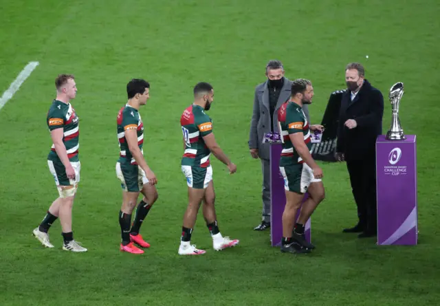 Leicester collect their medals