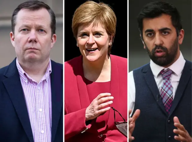 Jason Leitch, Nicola Sturgeon and Humza Yousaf