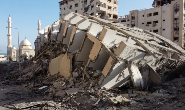 Destroyed building in gaza