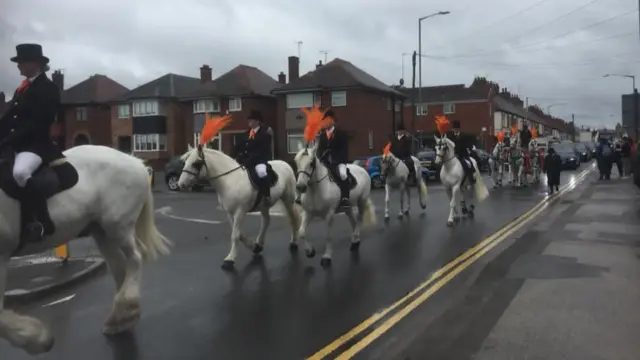 Horses leading the procession