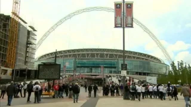 Hereford fans at Wembley on their last visit