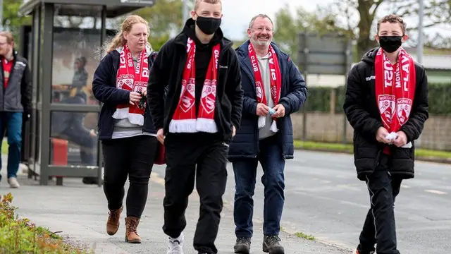 Morecambe fans head to the game