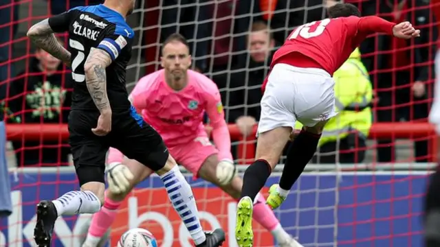 Aaron Wildig scores for Morecambe