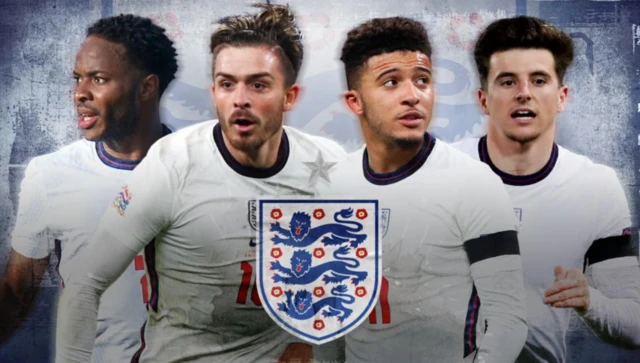 Raheem Sterling, Jack Grealish, Jadon Sancho and Mason Mount