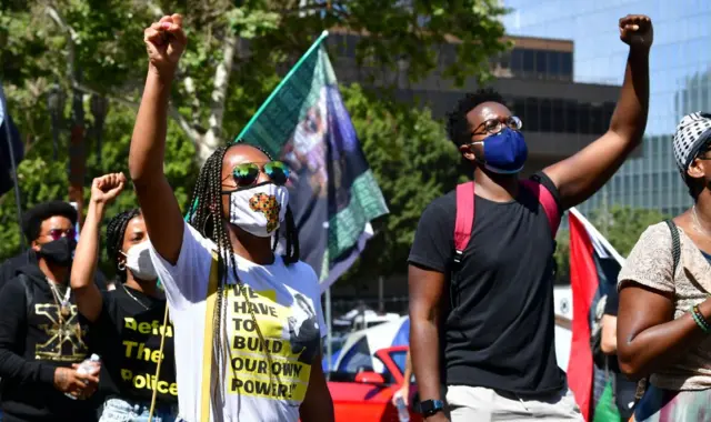 Demonstrations in Los Angeles on the anniversary of George Floyd's death