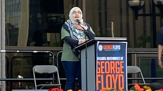 Speaker at a rally