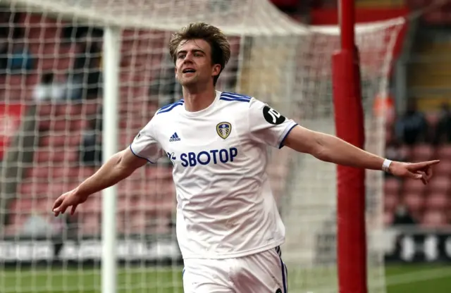 Patrick Bamford celebrates scoring against Southampton