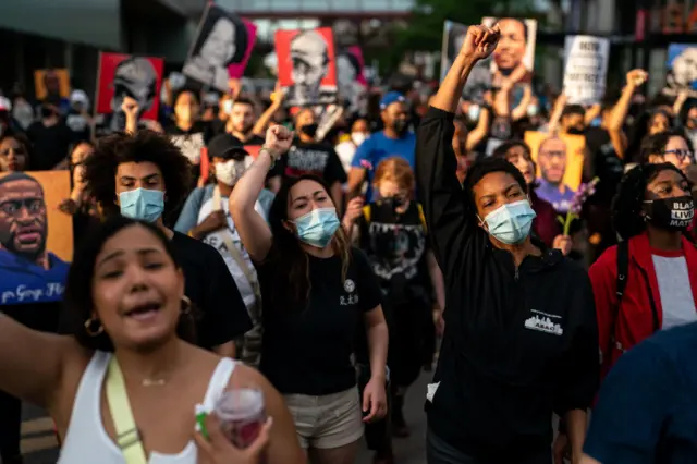 A march to mark the one-year anniversary of George Floyd's death