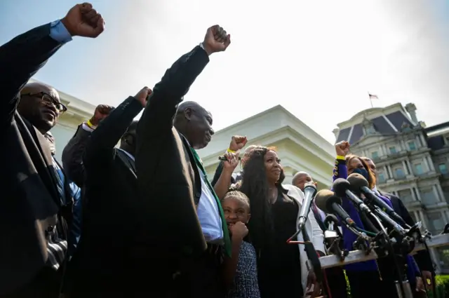 Floyd family outside White House