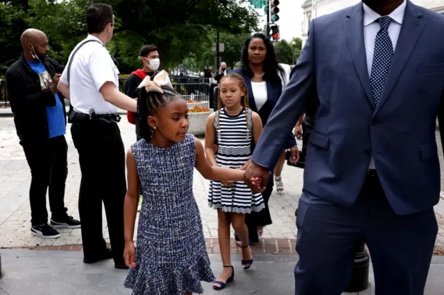 Gianna Floyd arrives at the White House