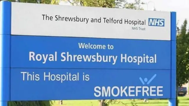 The Royal Shrewsbury Hospital sign